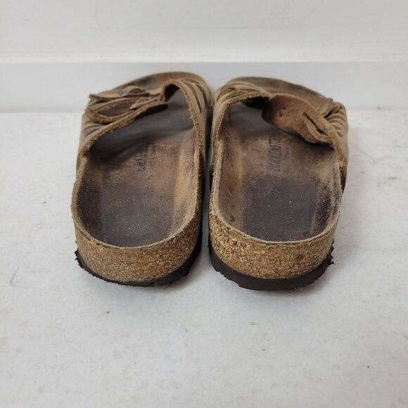 Birkenstock Size US 9/ EU 40 Grenada Brown Leather Suede Buckle Sandals Women's - Picture 10 of 12